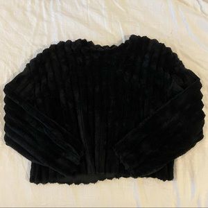 ZARA Black Faux Fur Sweater